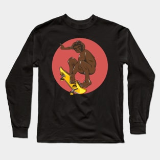 monkey ollie skating, Untaart Long Sleeve T-Shirt